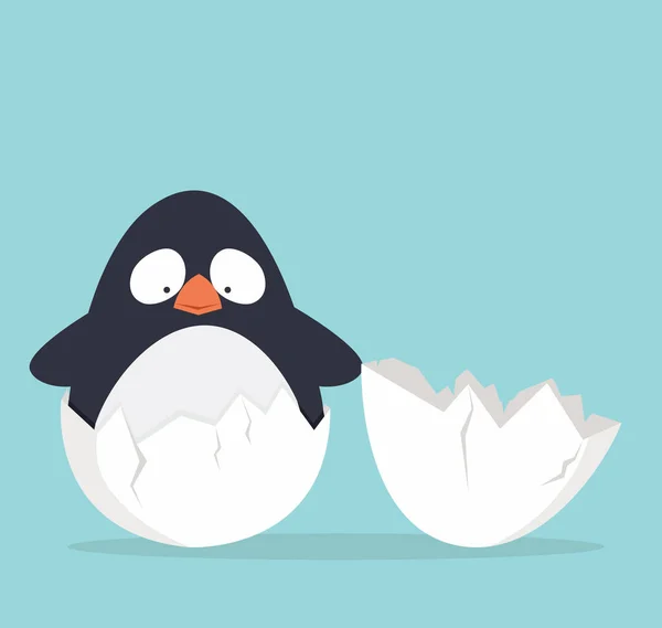 Słodki Pingwin Wektorze Jaj — Wektor stockowy