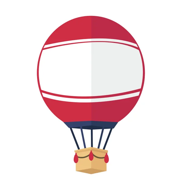 Αερόστατο Θερμού Αέρα Απομονωμένο Λευκό Φόντο — Διανυσματικό Αρχείο