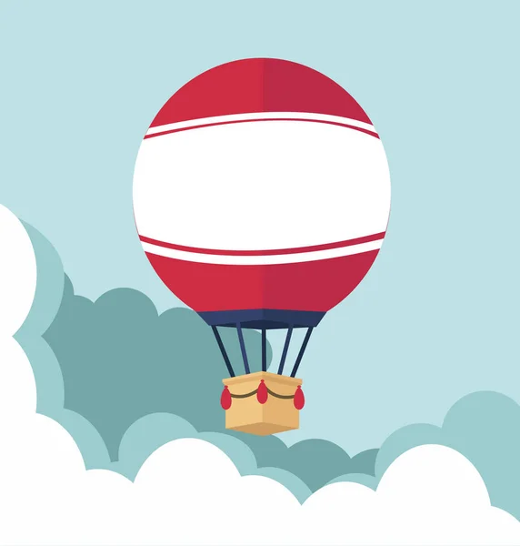 Heißluftballon Flachvektor — Stockvektor