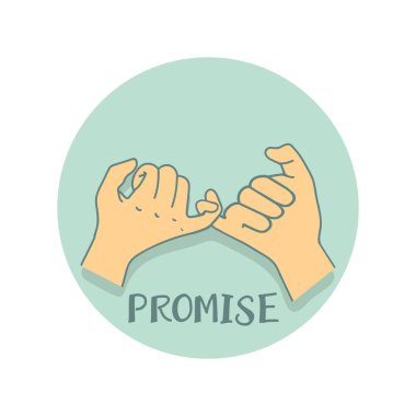 Yeşil arka planda küçük parmak sözü