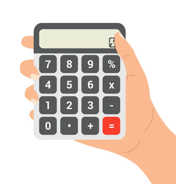 Hand Holding Calculator Vector — Stock Vector