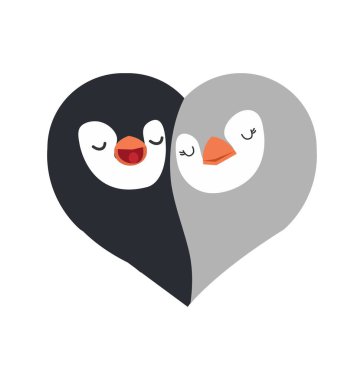 Penguen yüzlü kalp sembolü