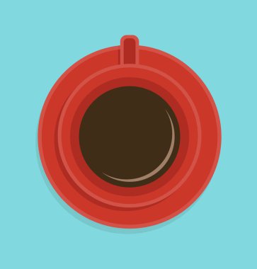 Kahve bardağının üst görüntüsü.