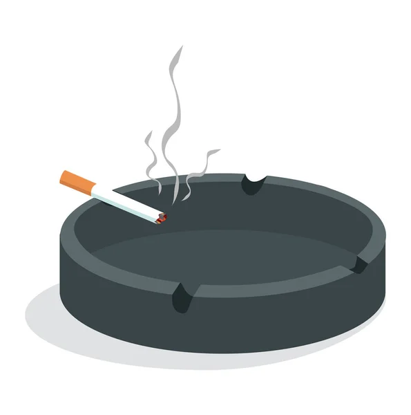 Cigarette Butt Ashtray Vector Concept — Stock Vector