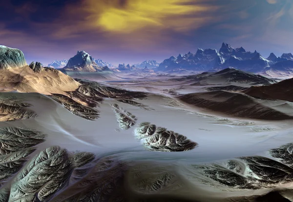 3D render fantezi yabancı gezegenin - illüstrasyon — Stok fotoğraf
