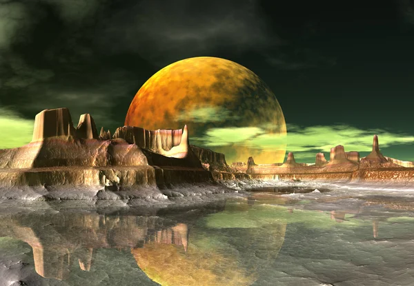 Obcej planety - Fantasy krajobraz — Zdjęcie stockowe