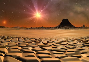 3d oluşturulan ve fantezi yabancı gezegenin - 3d çizim render