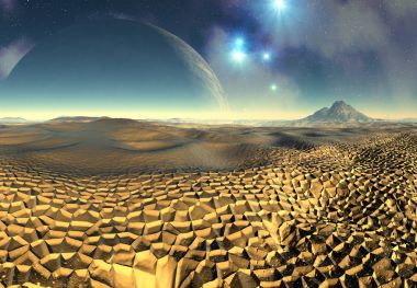 3d oluşturulan ve fantezi yabancı gezegenin - 3d çizim render