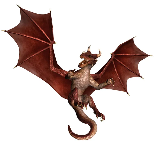 3D gemaakt en gesmolten Fantasy Dragon illustratie — Stockfoto