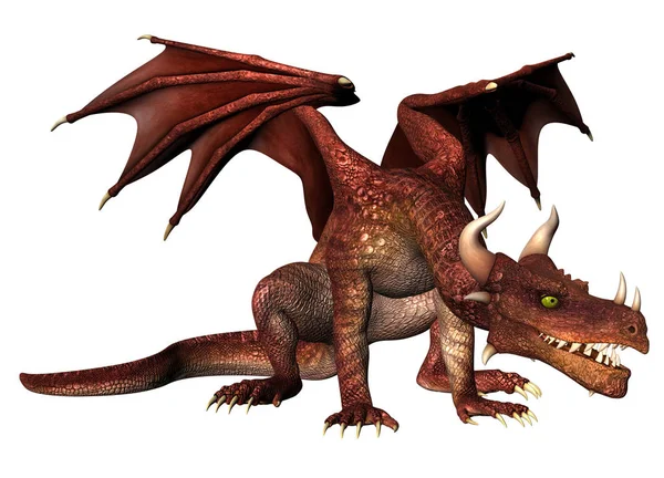 3D-skapade och återges Fantasy Dragon Illustration — Stockfoto