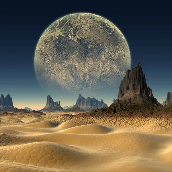 3D gemaakt en gesmolten Fantasy buitenaardse planeet - 3d illustratie — Stockfoto