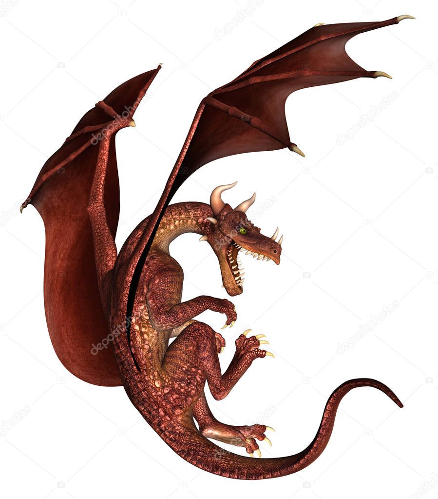 3D Created and Rendered Fantasy Dragon Illustration
