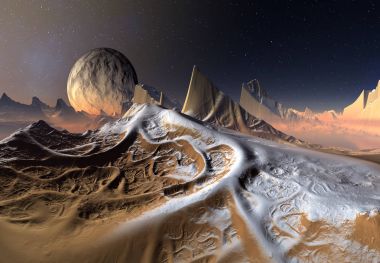 bir fantezi yabancı gezegenin - 3d çizim 3D render