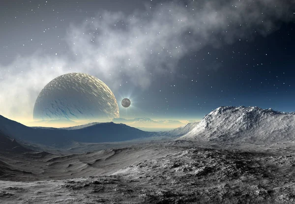 3D Rendering of a Fantasy Alien Planet - Ilustração 3D — Fotografia de Stock