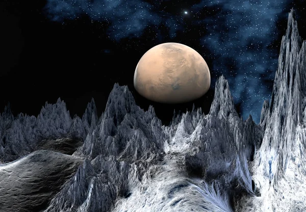 bir fantezi yabancı gezegenin - 3d çizim 3D render