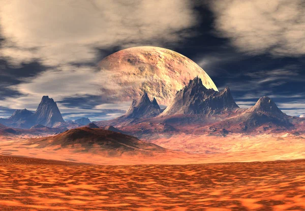 3D Rendering of a Fantasy Alien Planet - 3D Illustration — Stock Photo, Image