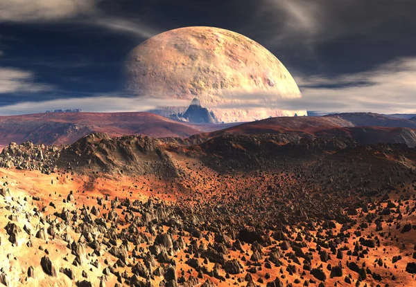 3D Rendering of a Fantasy Alien Planet - Ilustração 3D — Fotografia de Stock