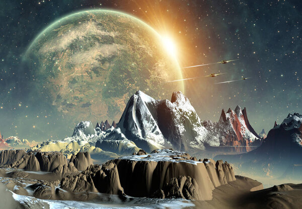 3D-рендеринг чужой планеты - 3D-инсталляция
