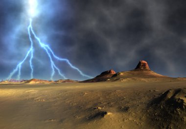 bir fantezi yabancı gezegenin - 3d çizim 3D render