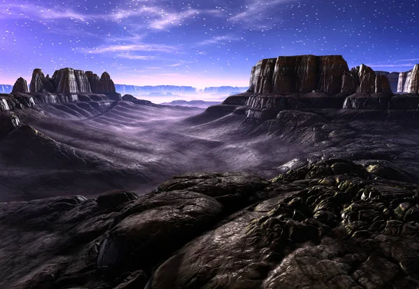 ファンタジー エイリアンの惑星 レンダリング — ストック写真