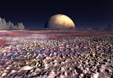 bir fantezi yabancı gezegenin - 3d çizim 3D render