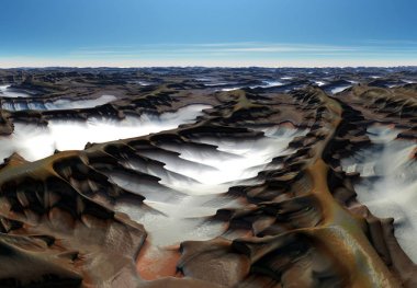 bir fantezi yabancı gezegenin - 3d çizim 3D render