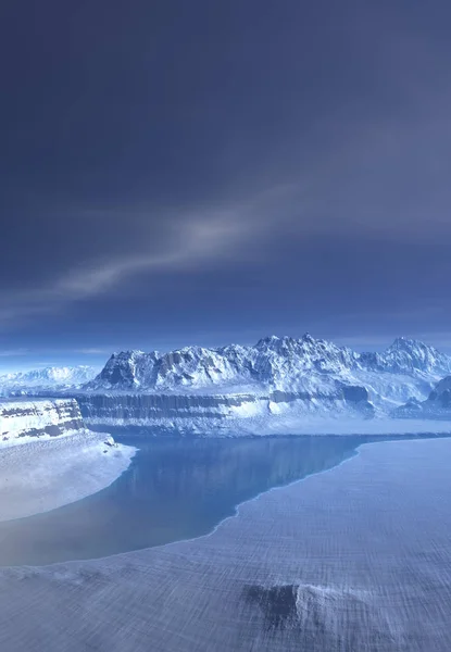 Фантастичний Зимовий Пейзаж Ілюстрація — стокове фото