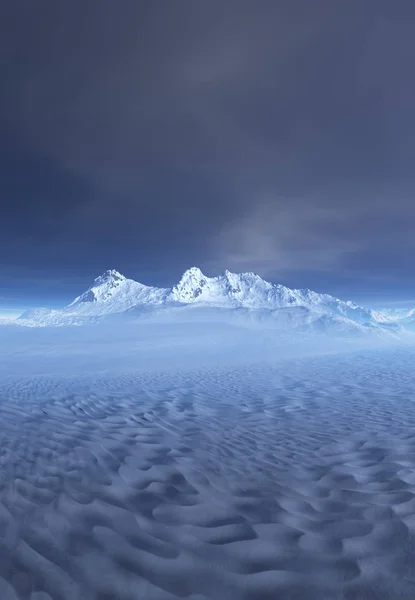 ファンタジー冬の風景 イラストレーション — ストック写真
