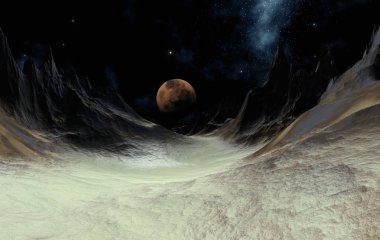 3D Yapılandırılmış Fantezi Uzaylı Manzarası - 3D Görüntü