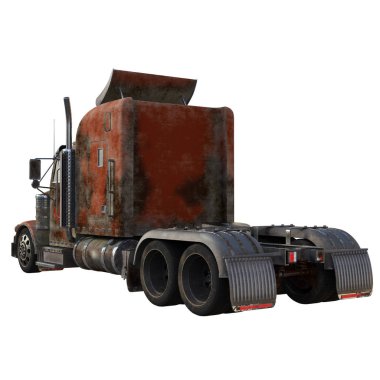 Beyaz Arkaplanda Römorksuz 3d Oluşturulmuş Kamyon - 3d Görüntü