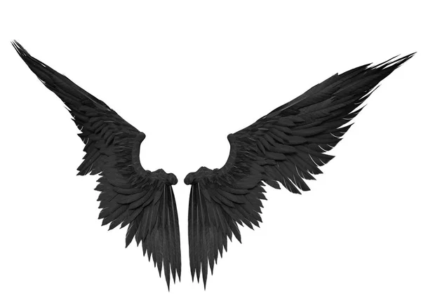 Rendered Fantasy Angel Wings White Background Illustration — 스톡 사진