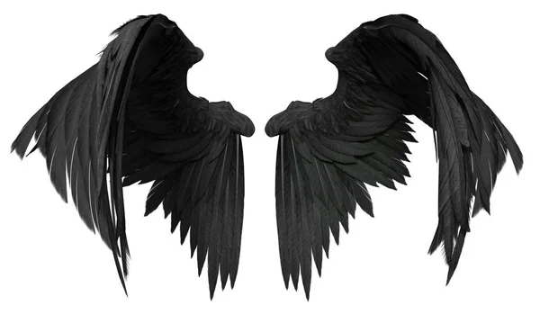 Rendered Fantasy Angel Wings White Background Illustration Stok Lukisan  