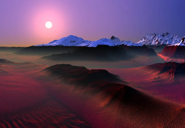 Rendered Fantasy Alien Landschap Illustratie — Stockfoto