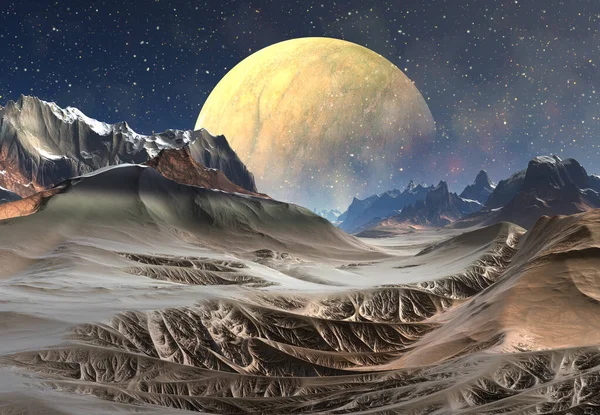 Rendering Fantasy Alien Landscape Illustration — Stockfoto