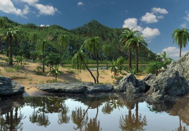 3D Hazırlanmış Tropikal Manzara - 3B Görüntü