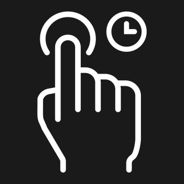 Satırı simgesi, dokunmatik ve el hareketleri, mobil arayüz vektör grafikleri, doğrusal model siyah bir arka plan üzerinde eps 10 basılı.