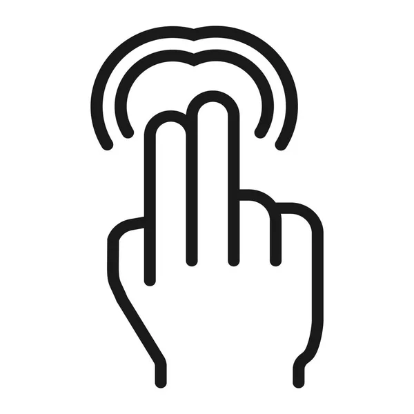 2 finger Double tap line icon, touch and hand gestures, mobile interface vector graphics, a linear pattern on a white background, eps 10. — Stock Vector