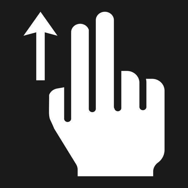 2 Finger nach oben wischen solides Symbol, Berührung und Handgesten, mobile Schnittstelle und ziehen Sie Vektorgrafik, ein gefülltes Muster auf schwarzem Hintergrund, Folge 10. — Stockvektor