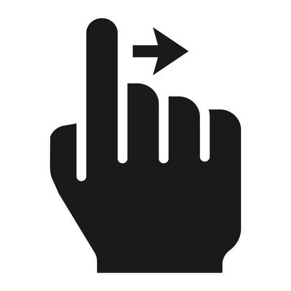 Balayez l'icône solide droite, les gestes tactiles et manuels, l'interface mobile et faites glisser les graphiques vectoriels vers le bas, un motif rempli sur un fond blanc, eps 10 . — Image vectorielle