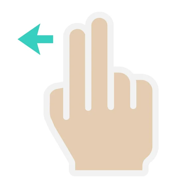 2 dedo deslize para a esquerda ícone plana, gestos de toque e mão, interface móvel e arrastar para baixo gráficos vetoriais, um padrão sólido colorido em um fundo branco, eps 10 . — Vetor de Stock