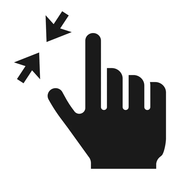 2 finger zoom out solid icon, touch and hand gestures, mobile interface vector graphics, a filled pattern on a white background, eps 10. — Stock Vector