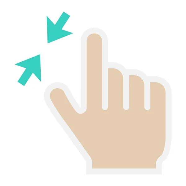 2 dito zoom out icona piatta, toccare e gesti delle mani, grafica vettoriale dell'interfaccia mobile, un modello solido colorato su uno sfondo bianco, eps 10 . — Vettoriale Stock