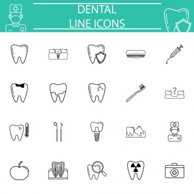 Diş çizgi Icon set