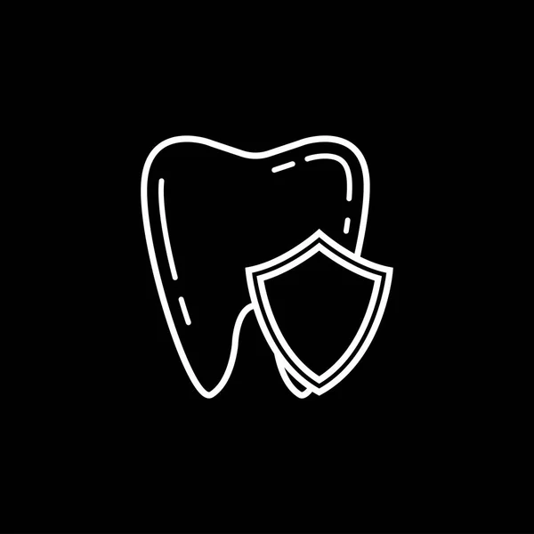 Ícone de linha de proteção de dentes — Vetor de Stock