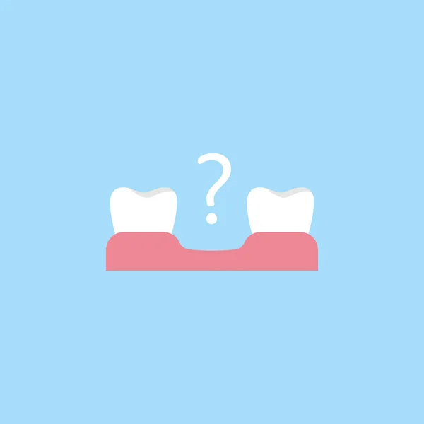 Missing tooth flat icon — Stock Vector