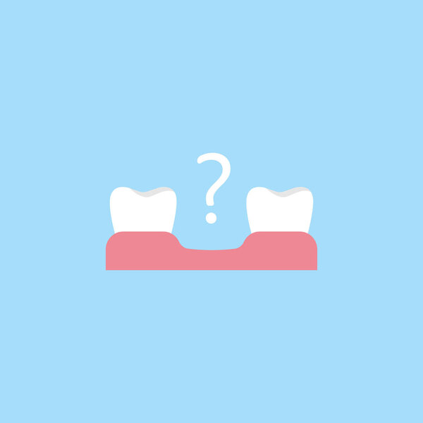 Missing tooth flat icon