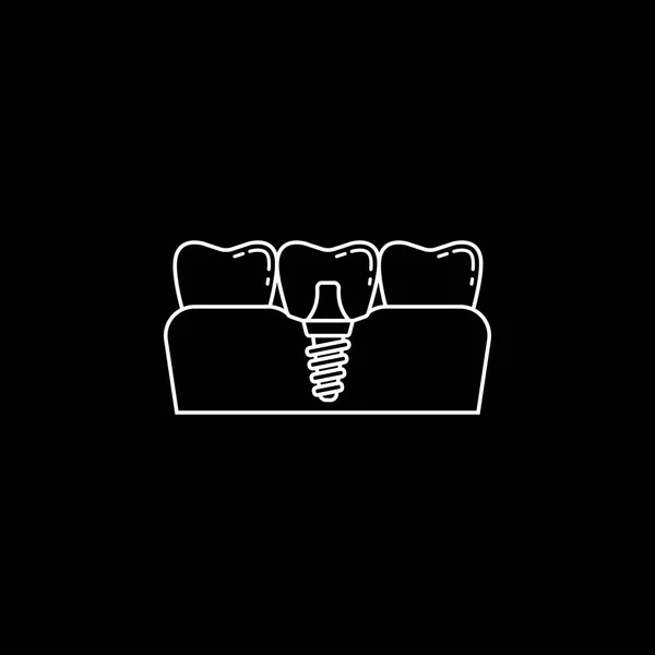Dental implant line icon — Stock Vector