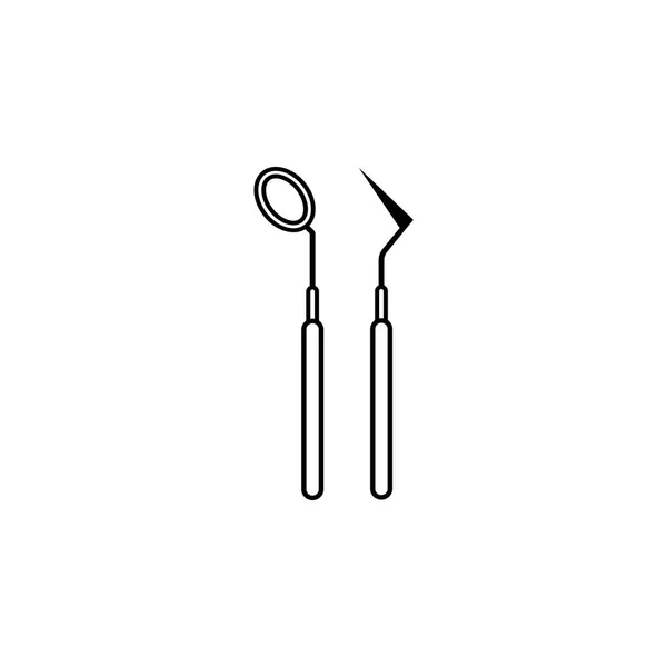 Zahnarzt Werkzeugzeile Symbol — Stockvektor