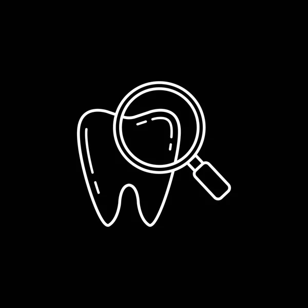 Verificando ícone de linha de dentes — Vetor de Stock