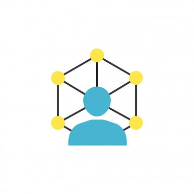 Toplum ağ düz simgesi,